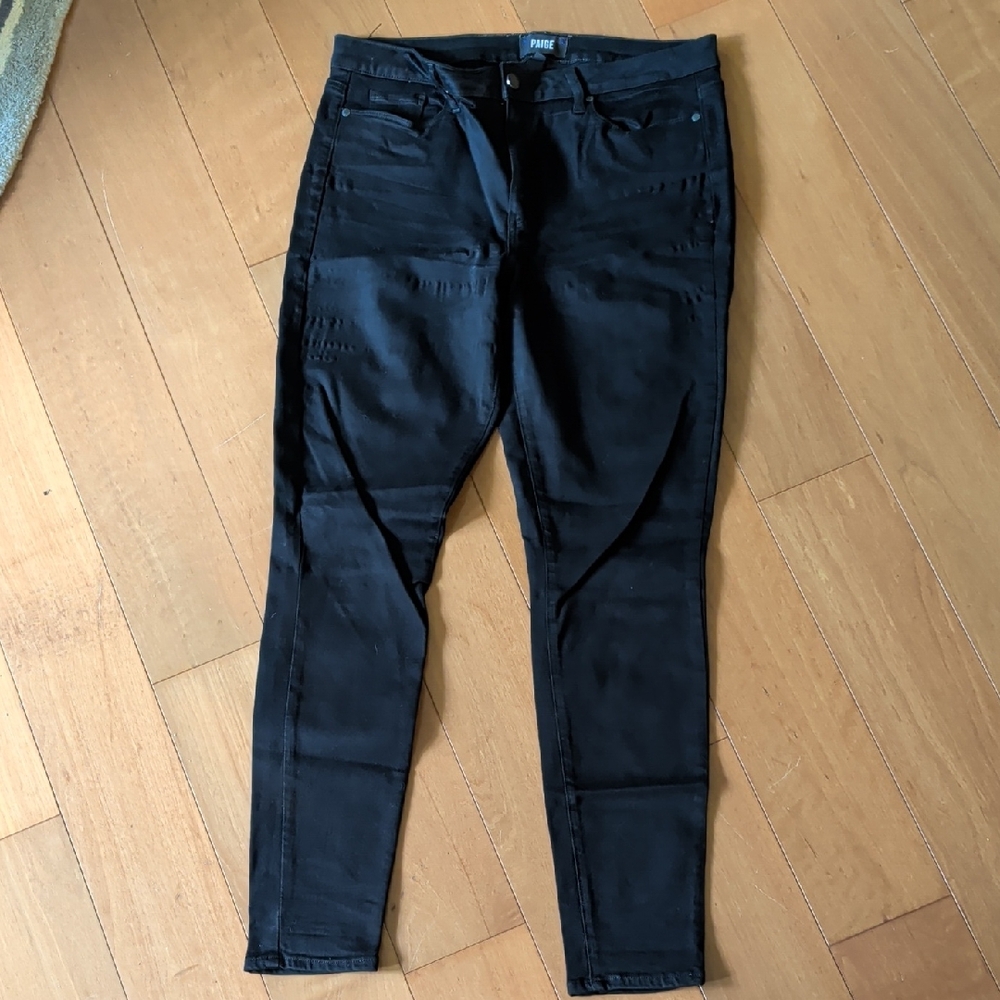 PAIGE Black Skinny High-Rise Jeans